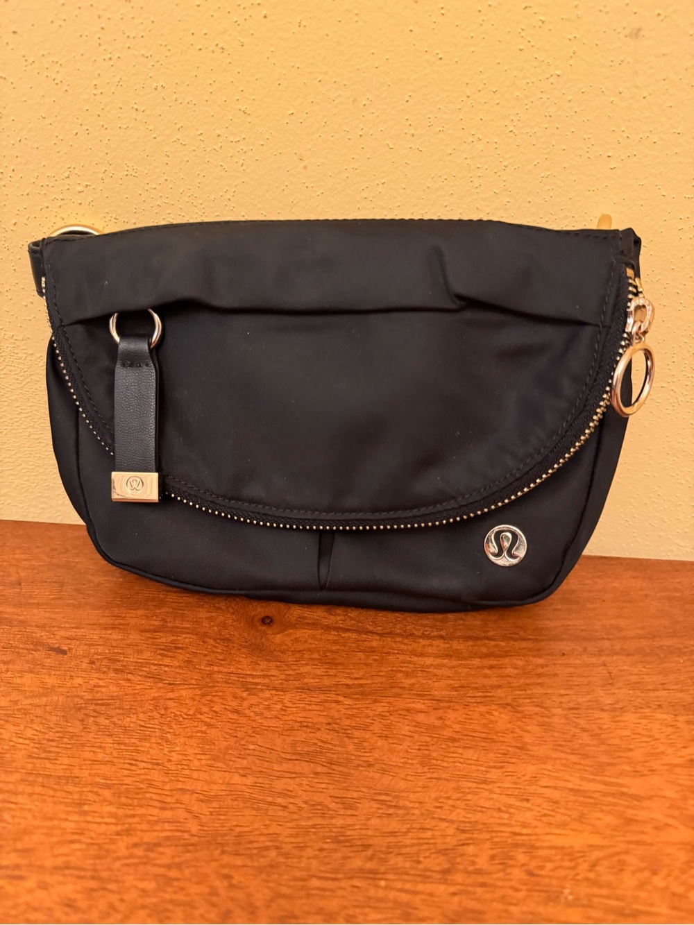 lululemon athletica Black Crossbody Bag with Gold Hardware